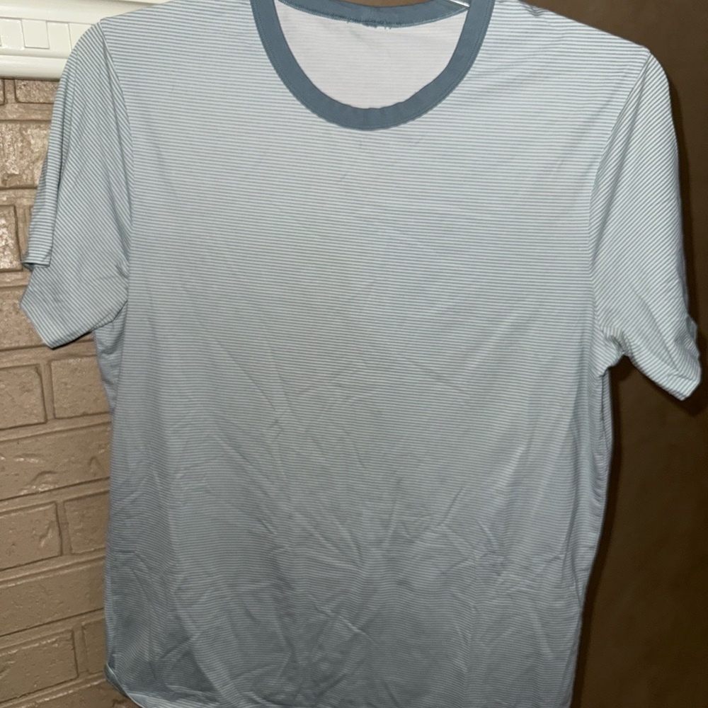 lululemon athletica Gray Striped Tee